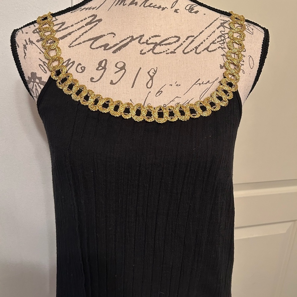 Julie Haus Elegant Black Dress with Gold Accents - Picture 2 of 5